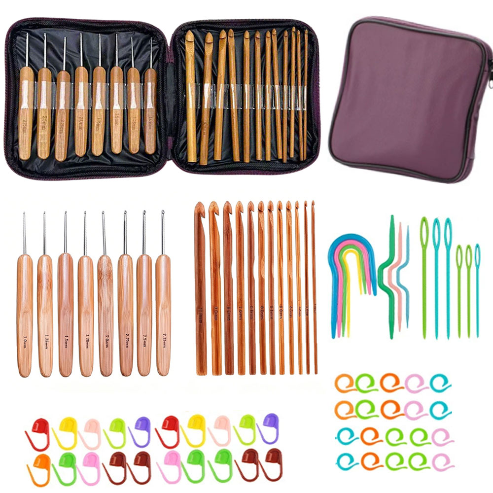 74-delige bamboe haaknaaldset, - Tool Set recensie en prijs